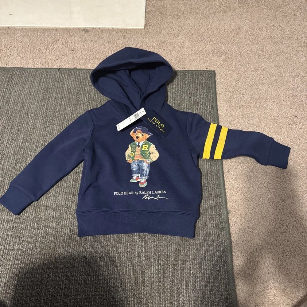 NWT - POLO RALPH LAUREN Kids' Varsity Bear Graphic Hoodie